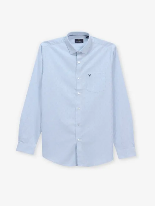 ALLEN SOLLY new sky blue checks slim fit casual shirt