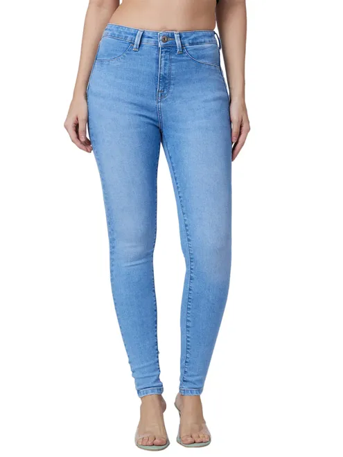 SPYKAR solid blue skinny jeans