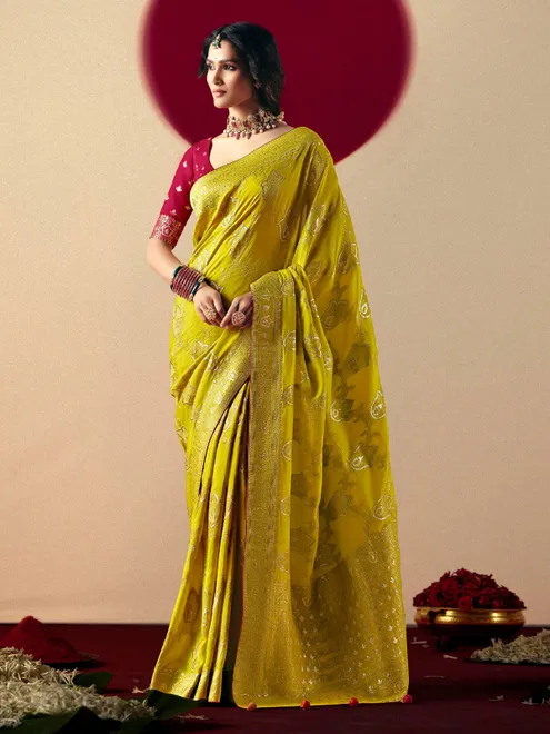 Newest olive dola silk saree