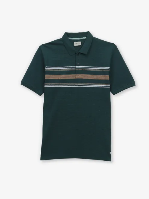OCTAVE bottle green cotton polo t-shirt