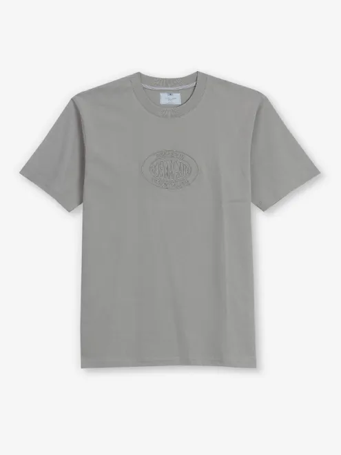 OCTAVE grey plain cotton t-shirt