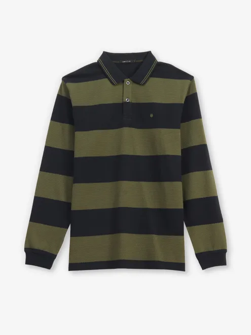 Octave olive color block polo t-shirt
