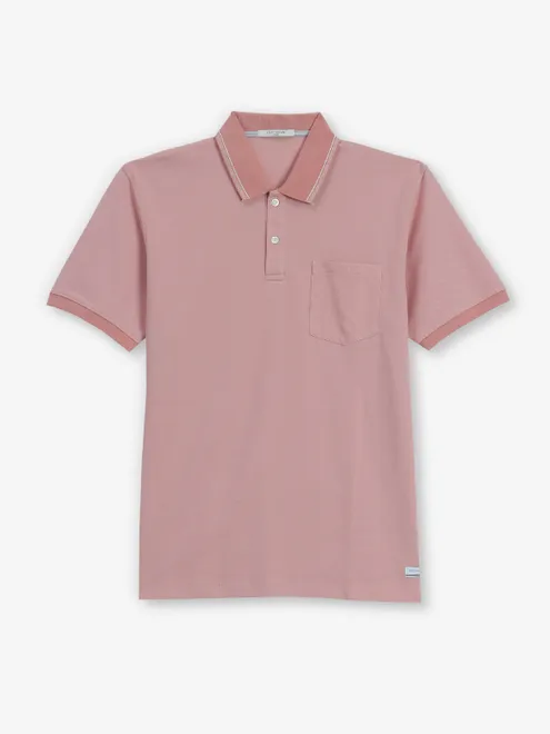 OCTAVE pink plain cotton t-shirt