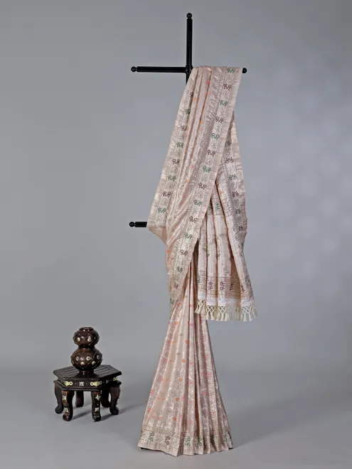 Off white semi silk traditional saree
