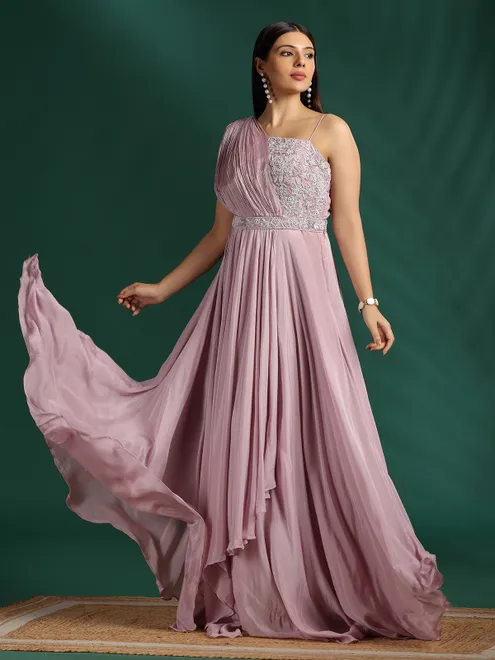 Onion pink designer suit for wedding season