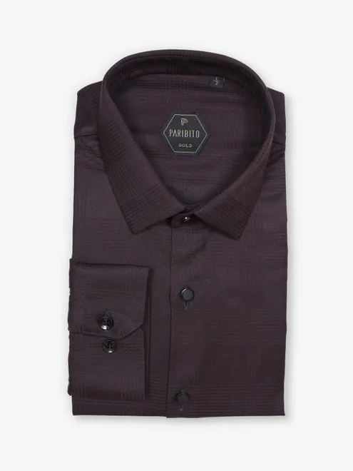 PARIBITO brown texture shirt for men