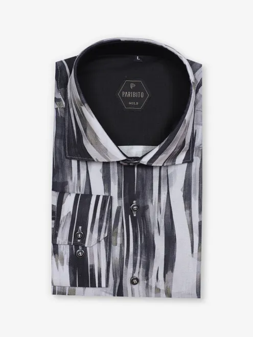 PARIBITO white printed full sleeve shirt