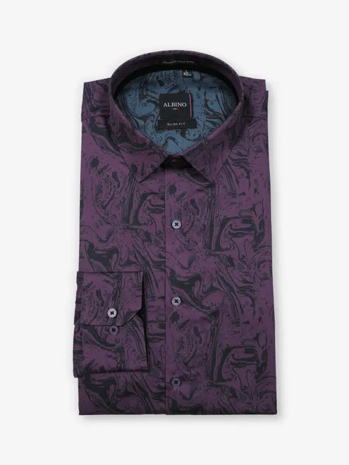 Party wear purple cotton shirt for men