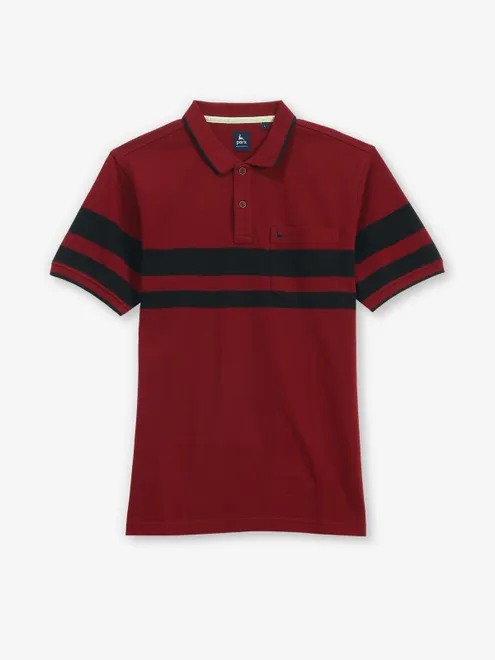 PARX maroon cotton polo t-shirt