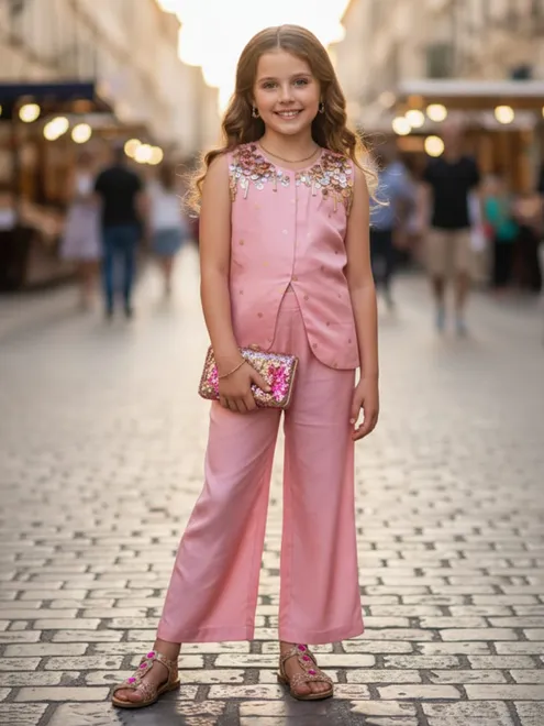 Peach festive wear silk salwar suit