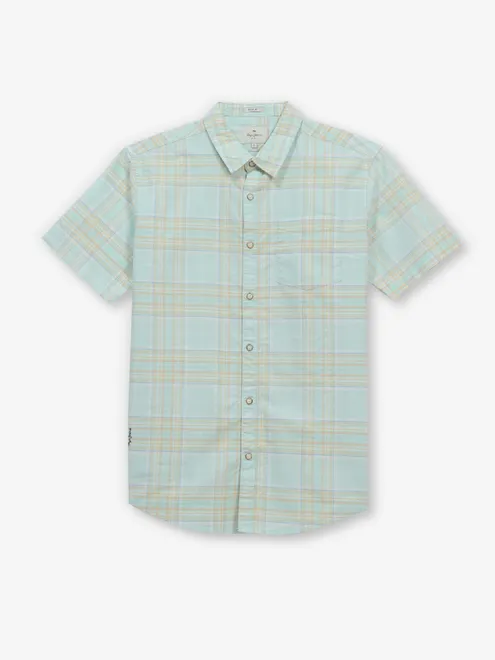 PEPE JEANS mint green checks cotton shirt