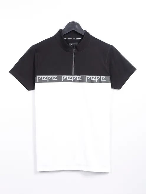 Pepe Jeans printed white and black cotton t shirt