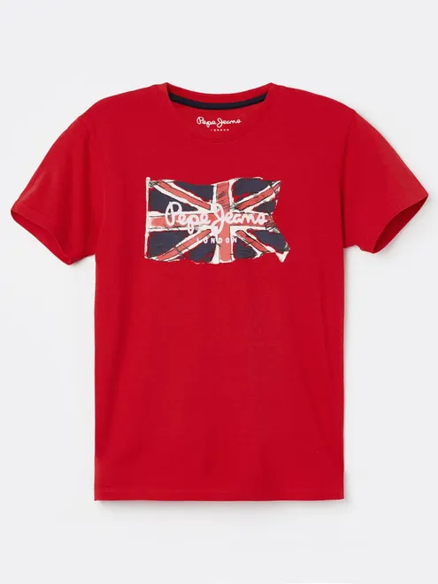 PEPE red printed cotton t-shirt