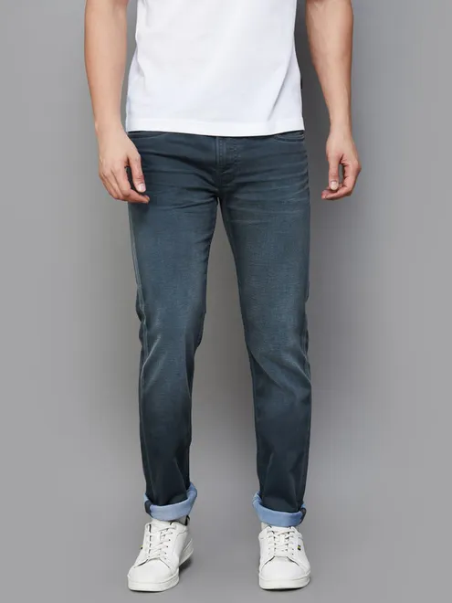 PEPE washed tint green slim fit denim jeans