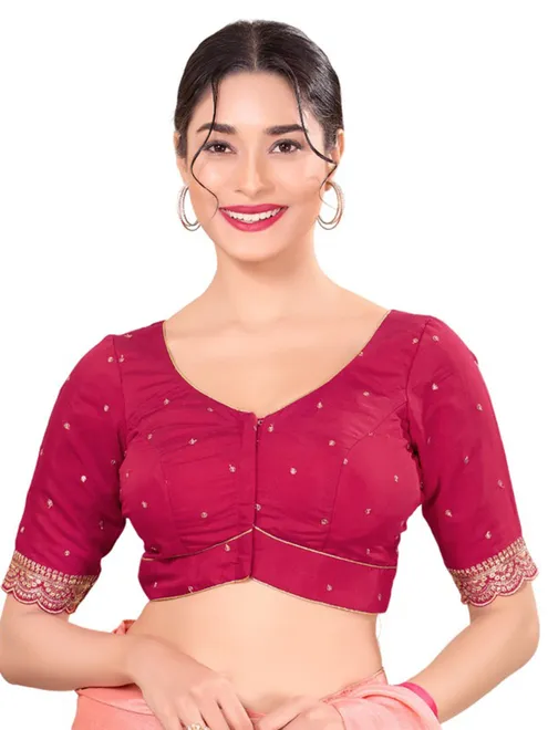 Pink cotton silk readymade blouse