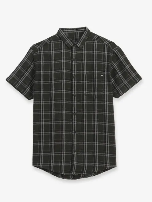 PIONEER bottle green checks cotton shirt