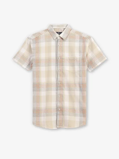 PIONEER checks beige cotton shirt