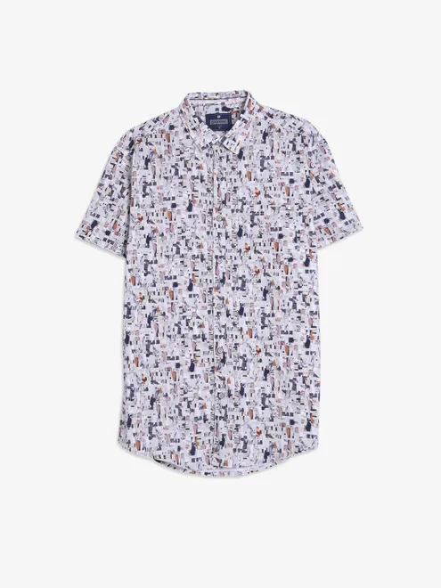 PIONEER cotton beige printed shirt