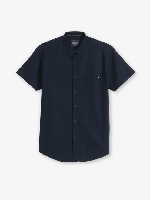 PIONEER navy plain cotton shirt