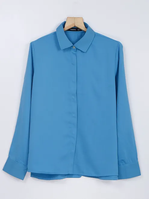 Plain blue full sleeve shirt