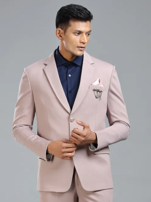 Premium peach blazer in soft terry rayon fabric