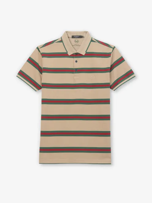 PSOULZ cream stripe cotton t-shirt