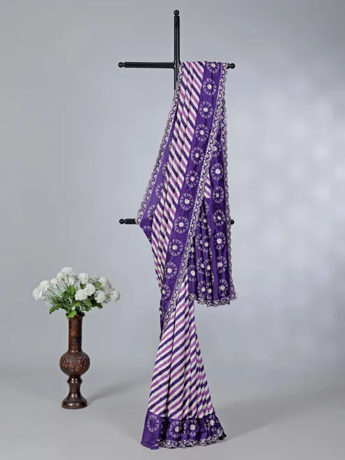 Purple patola silk festival wear saree