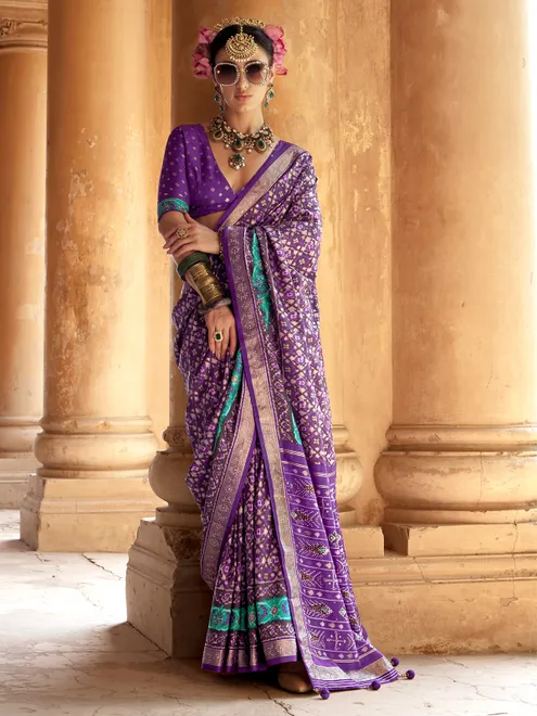 Purple regal patola silk saree