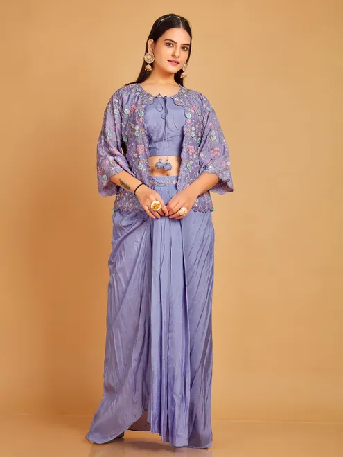 Purple silk designer wedding lehenga suit