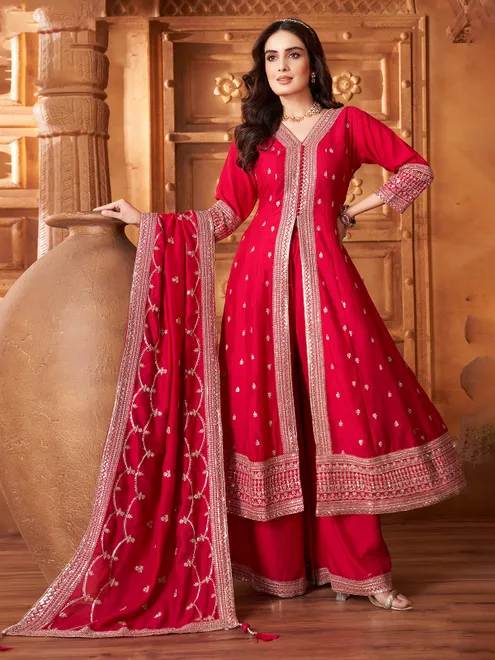 Rani pink palazzo suit in pakistani suit