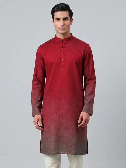 Red silk shaded festive wear kurta