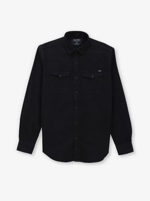 RIVER BLUE black denim full sleeve shirt for men