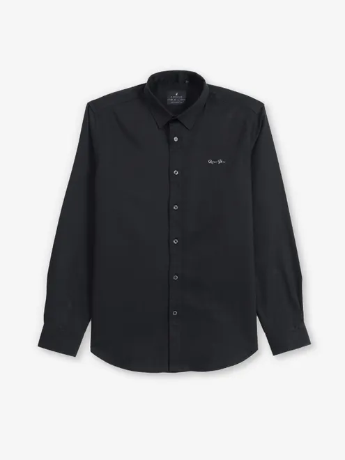 RIVER BLUE black plain shirt for men