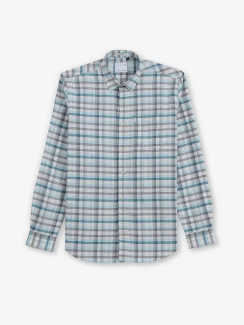 RIVER BLUE  blue checks shirt for men