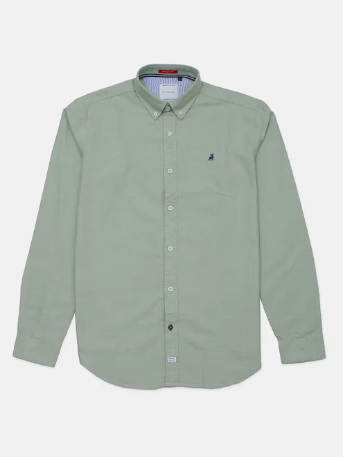 River Blue casual wear pista green men shirt