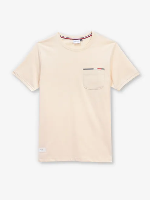 RIVER BLUE cream cotton t-shirt