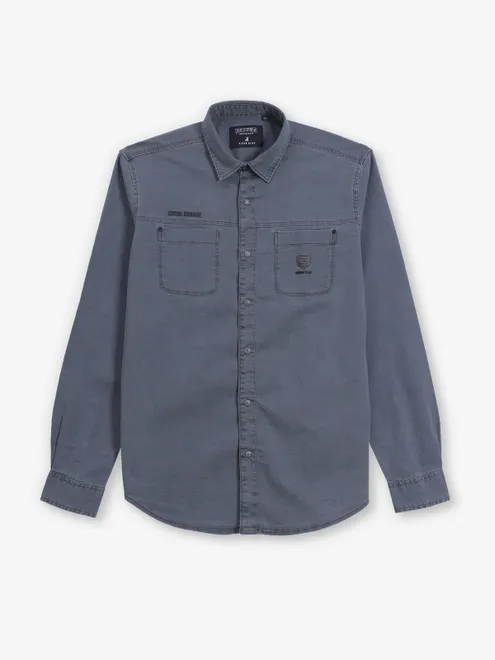 RIVER BLUE grey denim casual shirt
