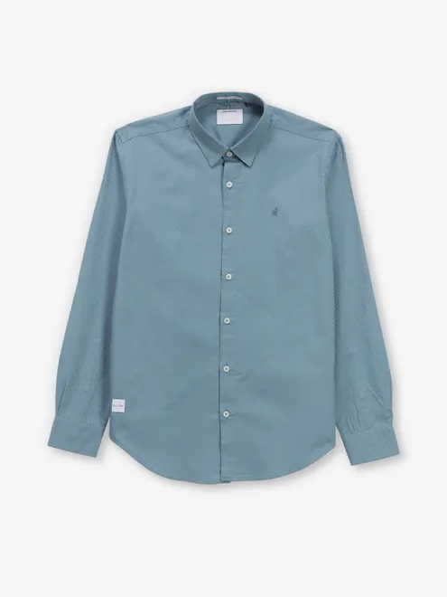 RIVER BLUE light blue texture cotton shirt