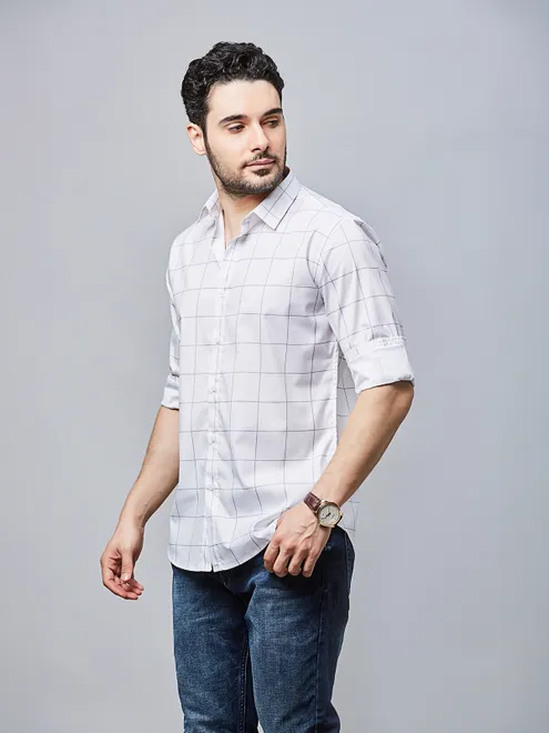 RIVER BLUE light grey formal shirt