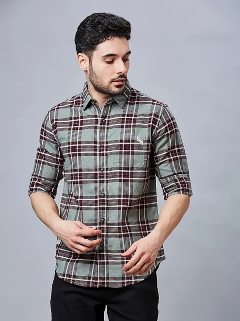RIVER BLUE pista colour stripe pattern shirt
