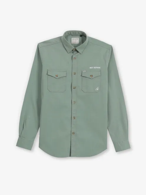 RIVER BLUE plain pista shirt for men