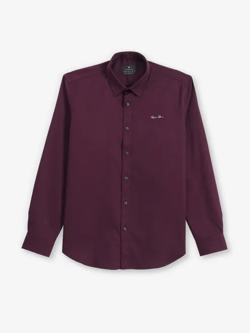 RIVER BLUE plain wine shirt for men