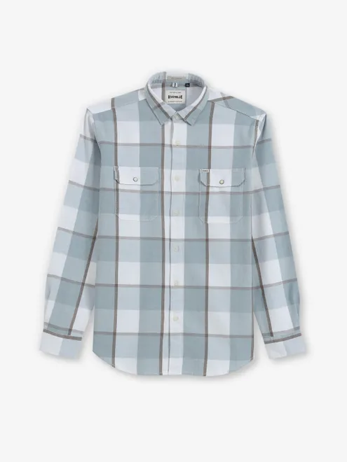 RIVER BLUE sky blue checks shirt for men