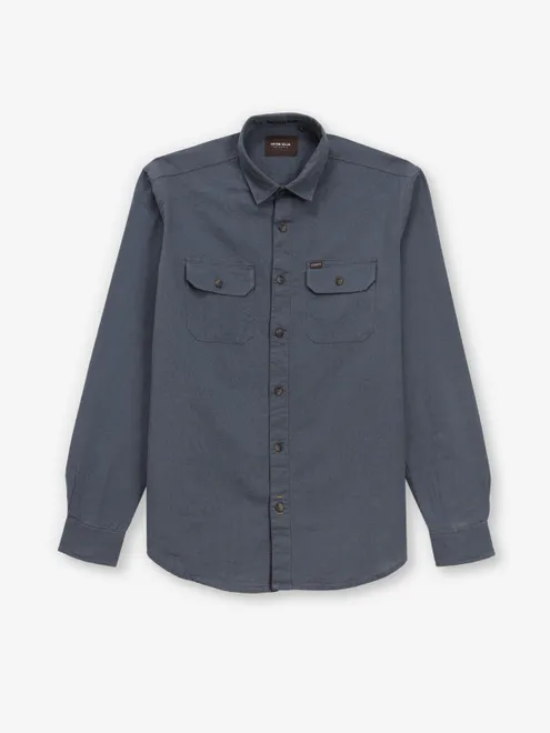 RIVER BLUE stone blue cotton shirt
