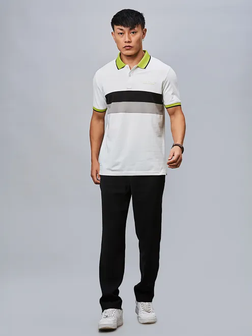 RIVER BLUE white colorblock t-shirt