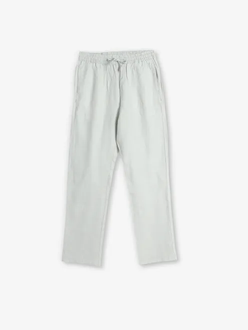 ROOKIES grey linen solid track pant