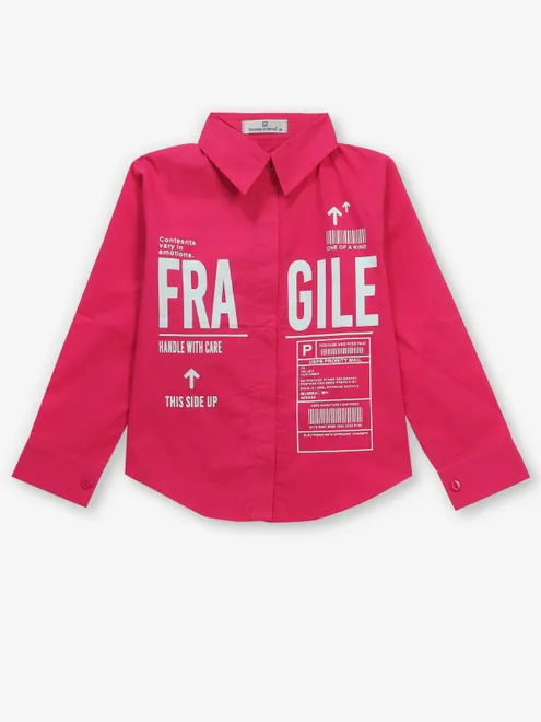 ROXY pink printed full sleeve shirt
