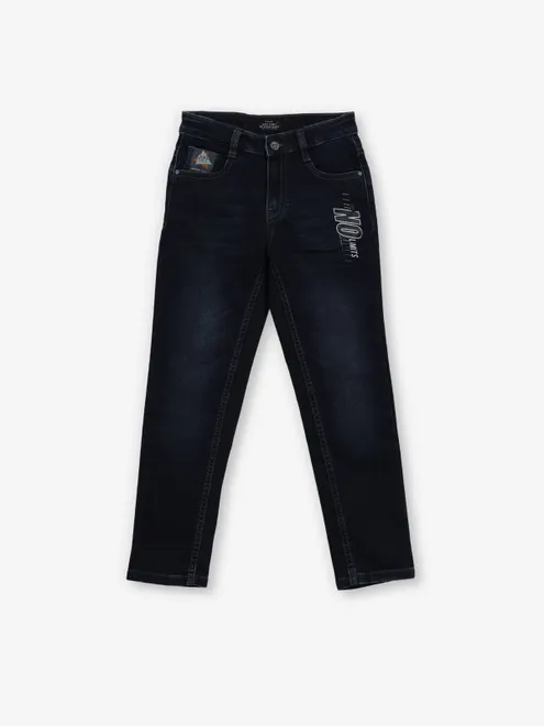 RUFF washed navy slim fit denim for little boy