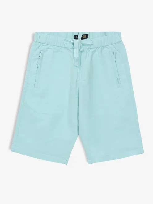 SHIELD mint blue solid shorts