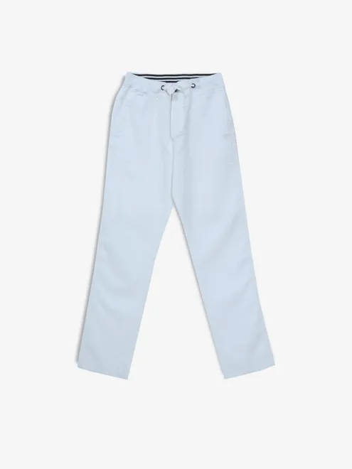 SHIELD white cotton solid track pant
